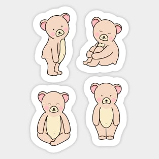 Four Cute Bears Sticker Pack Sticker